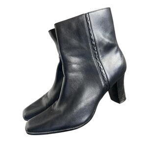 Y2K Minimalist Square Toe Leather Ankle Boots